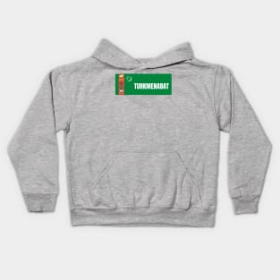 Turkmenabat City in Turkmenistan Flag Kids Hoodie